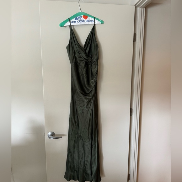 Shona Joy La Lune Cross Draped maxi dress Forest Green size 6 dress never worn - Picture 2 of 4